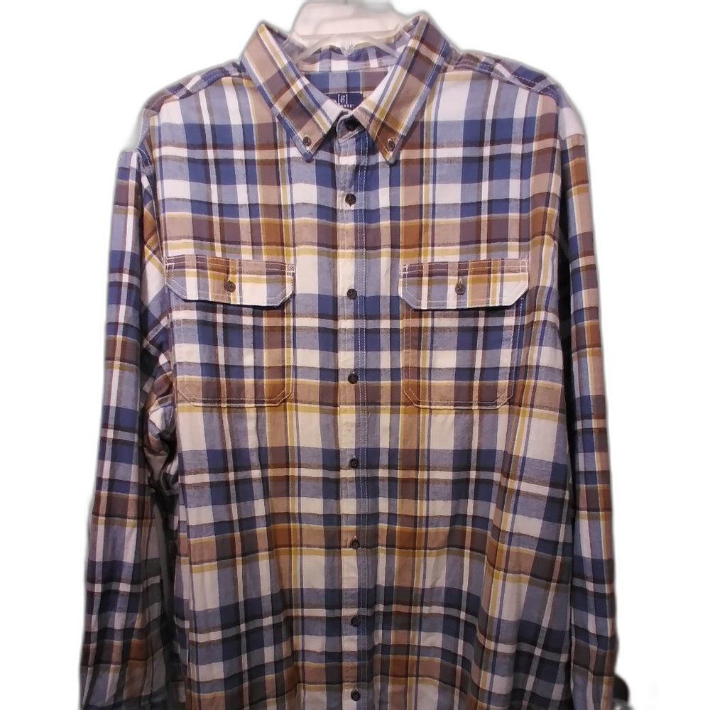 George mens long sleeves plaid shirt 3XL 54- 56